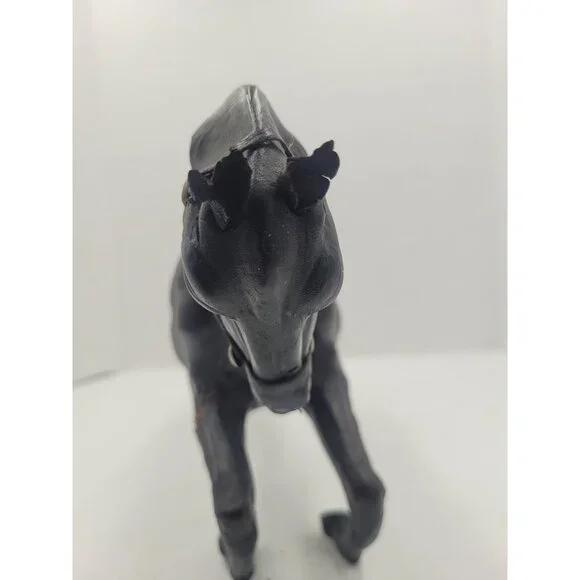 Vintage Large 14" LEATHER Wrapped Rearing Horse Figure W/ Saddle - Picture 16 of 16